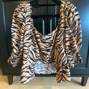 Reformation Leopard Hook-and-Eye Closure Top - Size 6